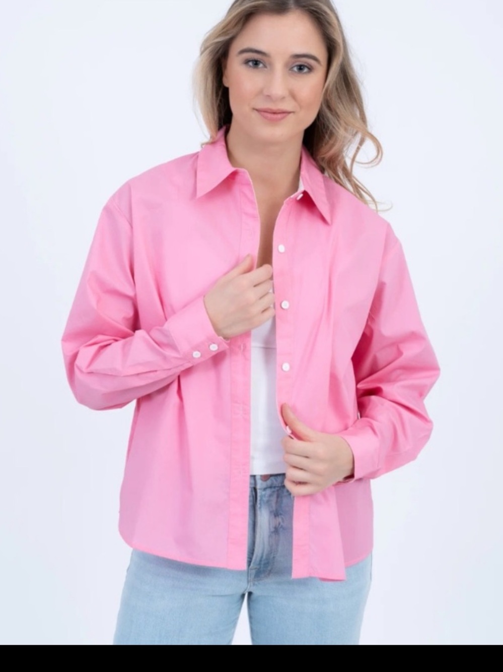 BURGESS NWT The Classic Button Down Peony Pink Blokette